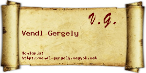 Vendl Gergely névjegykártya